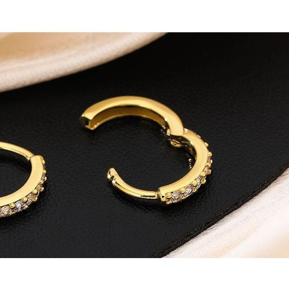 9mm Gold huggie hoop earrings - Picture 2 of 6